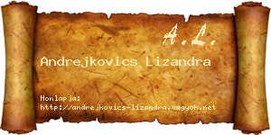 Andrejkovics Lizandra névjegykártya